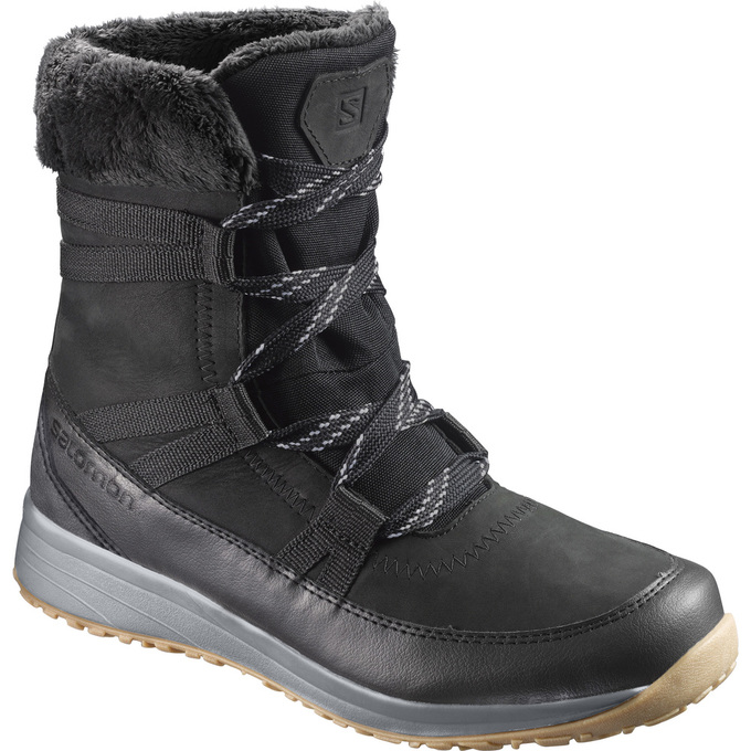 Salomon Israel HEIKA LTR CS WP - Mens Winter Boots - Black (PFUQ-07521)